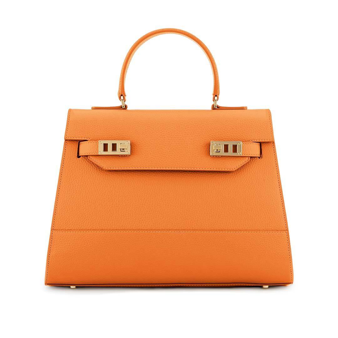 Sophisticated Tan Structured Handbag – Elegant Top Handle Shoulder Bag