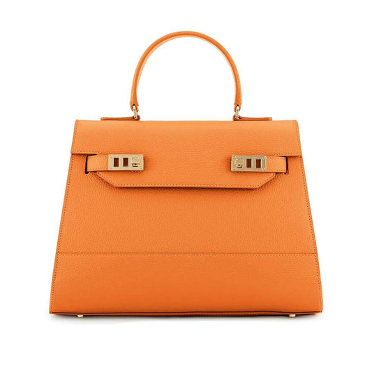 Sophisticated Tan Structured Handbag – Elegant Top Handle Shoulder Bag