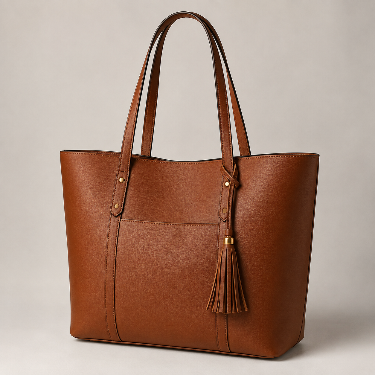 Burgundy Leather Tote Bag – Elegant Tassel Detail Everyday Handbag